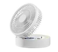 Portable Desk Fan, Usb Rechargeable Cooler, Foldable Quiet Ventilator, Led Mirror Timer Design, Dormitory Bedside Workshop Car School Personal Cooling Travel Makeup Use 6.89x6.89x3.54 Inches