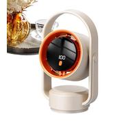 Portable Desk Fan With Battery - USB Rechargeable Table Air Circulator, 5 Wind Speed Quiet Personal Fan With 180 Degree Adjustable Angle For Home Bedroom Office Travel Camping Dorm Use