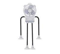 Portable Desktop Fan - Triplicate Airflow Intensities, Tabletop Ventilation Machine,Futuristic Robot Aesthetics | Vacuum Base Attachments, Residential Dormitory Bedsides Continuous Circulation Devices