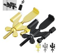 Portable Door Stoppers, Adjustable Portable Door Stopper for Travel with Protective Silicone Caps, Quick Setup, for Home and Travel, for Traveling Hotel Home Apartment (Gold+Black)