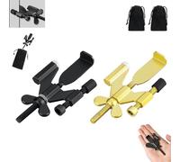 Portable Door Stoppers Security, Adjustable Portable Door Stopper for Travel, Doors Lock for Hotel Rooms, Compact Design for Travel, Quick Setup, for Home and Travel (Black+Gold)