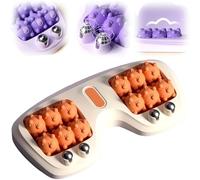 Portable Double Foot Massage Roller,Relajador De Pies De 12 Rodillos,Portable with Textured,Portable Feet Massager Tool for Home Office Use,for Women & Men (Orange)