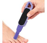 Portable Double-Head Silicone Scrub Brush - Bi-Level Foot Cleansing Tool with Gentle Flexible Bristles, Non-Slip Grip | Foot File Callus Remover Scrubber, Remove Rough Skin Dead Cells, Refresh Feet, E