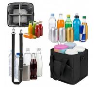 Portable Drink Carrier, Insulated Beverage Tote, 4-Compartment Holder with Handle Grip, Travel Gear for Outdoor Fun, Lifestyle Supplies, Portable Drink Carrier for Picnic Camping Sports Office