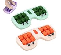 Portable Dual Foot Massage Roller, 2025 Best Dual Foot Roller Acupressure Massager for Plantar Fasciitis, Improved Circulation,Relaxing Gifts for Home Office Use (green+orange)