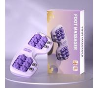 Portable Dual Foot Massage Roller, 2025 New Foot Roller Massager Plantar Fasciitis, Duals Foots Acupressure, Stress Relief and Improved Circulation, For Home and Office Use (Purple)