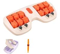 Portable Dual Foot Massage Roller, 3-in-1 Acupressure Massager Pressure Point Feet Spa Acupressure Tool with Magnetic Bead for Stress Relief in Home Office (purple) (orange)