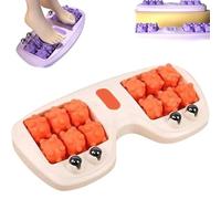 Portable Dual Foot Massage Roller, Dual Foot Acupressure Therapy for Pain Relief, Deep Tissue Shiatsu Feet Massager, Portable Reflexology Tool for Home and Office Use (Orange)