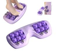 Portable Dual Foot Massage Roller, Dual Foots Acupressure Tools, Ergonomic Design Foot Roller with Deep Tissue Pressure Points, Comfortable Use Acupressure Device, for Home Office Travel (Purple)