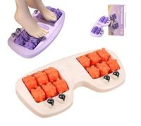 Portable Dual Foot Massage Roller, Dual Foots Acupressure Tools, Ergonomic Design Foot Roller with Deep Tissue Pressure Points, Comfortable Use Acupressure Device, for Home Office Travel (Orange)