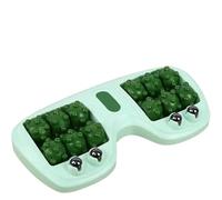 Portable Dual Foot Massage Roller, Dual Foots Acupressure Tools, Muscle Pressure Point Massage Roller, Portable Reflexology Tool for Home & Office (Green,Small)