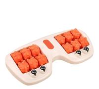 Portable Dual Foot Massage Roller, Dual Foots Acupressure Tools, Muscle Pressure Point Massage Roller, Portable Reflexology Tool for Home & Office (Orange,Small)