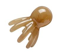 Portable Eight-Prong Head Massage Comb, 2.95x2.36 Inches Reusable Scalp Relaxation Scratcher, Brown Adorable Facial Tool for Stress Relief and Circulation
