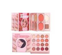 Portable Eyeshadow Palette, Makeup Powder Set, Long Lasting Blendable Highlighter Contour Blush Kit, Smooth Pigmented Shades, Beauty Makeup Palette for Travel Party Wedding Holiday