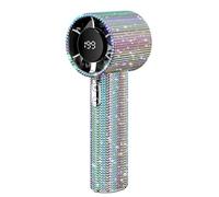 Portable Fan, Handheld Cooler, Led Display Device, 6.69x3.15x2.36 Inches Rhinestone Design, Quiet Rechargeable Motor, Pink, 1 Piece, Ideal for School, Camping, Beach, Desk, Travel, Kids, Picnic Use