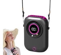 Portable Fan, Personal Rechargeable Cooler, 4.88x3.74x1.65 Inch, Digital Display Battery Indicator, 5 Speeds and Ambient Light, Quiet Airflow for Camping Beach Festival Gym School