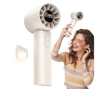Portable Fan, Travel Handheld Personal Fan with Air Turbo Technology, 6.46x2.17x2.36inches, Speed Adjustment, Battery Operated, Lightweight Cooling Gadget, for Camping, Working, Beach