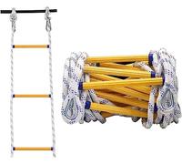 Portable Fire Escape Ladder, Soft Flame-Retardant Rope, 3/5/8/10M with Hook, Reusable Emergency Rescue Tool, Easy to Use for Home Safety And Quick Escape (One Color 3m)