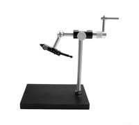 Portable Fly Tying Vise Compact For Travel Use(With Base) | per heavy-duty base, anti-slip pitch rack, stable platform, silver finish, secure mounting
