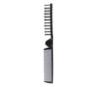 Portable Foldable Comb, 20cm, Double Headed Makeup Brush, Fine Tooth Anti Static Comb, Compact Styling Tool, Ideal for Outing, Travel, and Date Use, Dark/Cream Colored