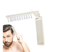 Portable Foldable Comb, 20cm, Double Headed Makeup Brush, Fine Tooth Anti Static Comb, Compact Styling Tool, Ideal for Outing, Travel, and Date Use, Dark/Cream Colored