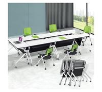 Portable, Folding Conference Table Set with Swivel Wheels Adjustable FlipTop Meeting Tables for Office Seminars and Workshops