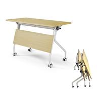 Portable Folding Table, Extra Large Folding Conference Table with Flip Top Ideal for Meetings Podcast Setup and Rectangular Desks Space Saving Design for Offices and Events