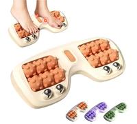 Portable Foot Massager Roller, Dual Foot Roller for Deep Tissue Muscle Massage and Stress Relief, for Home and Office Use (Orange)