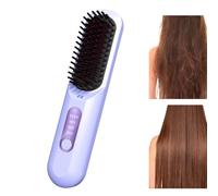 Portable Hair Straightener, Cordless Straightening Brush, Adjustable Temperature Control, Travel-Friendly, USB Rechargeable Brush, Ideal for -the-Go Styling, 7.87x1.77x1.38 in