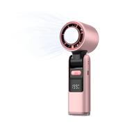 Portable Handheld Cooling Ice Fans, Folding Mini Powerful Cold Fan, 4000mah Rechargeable, 2-6 Hours Of Battery Life Can Be Worn Around The Neck Held In The Hand Or Placed On A Table (Pink)