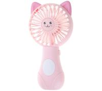 Portable Handheld Fan Cute Cartoon Pattern Battery Powered (Kitten)