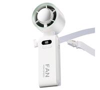 Portable Handheld Fan - High Speed Air Conditioner Fan | Fine Wind Speed Adjustment Cooling Tool | ABS Silicone 210g 17.7x5x6cm 199 3.6k MAh Type-C Digital Display Lanyard For Car Camping Travel Schoo