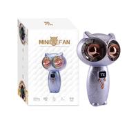 Portable Handheld Fan - Owl Shape, ABS Rechargeable Mini Electric Cooling F | | Lightweight Personal Air Cooler with Digital Display, 100 Speed Settings, USB Rechargeable Battery Fan for Travel, Camping