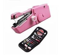 Portable Handheld Sewing Machine, Beginner's Sewing Kit, Mini Electric Fast Stitching Machine for Fabrics Clothes Home, Small Sewing Machines, Quick Stitch Sewing Gun Kit Easy Touse(Pink)