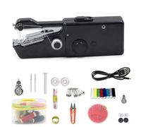 Portable Handheld Sewing Machine for Beginners, DIY Electric Cordless Fast Stitching Machine, Small Manual Handy Stitch Tool Travel, Quick Sew Mini Portable Electric Sewing Machine(Black Style,A)