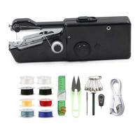 Portable Handheld Sewing Machine for Beginners, DIY Electric Cordless Fast Stitching Machine, Small Manual Handy Stitch Tool Travel, Quick Sew Mini Portable Electric Sewing Machine(Black Style,D)