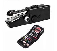 Portable Handheld Sewing Machine for Beginners, DIY Electric Cordless Fast Stitching Machine, Small Manual Handy Stitch Tool Travel, Quick Sew Mini Portable Electric Sewing Machine(Black Style,B)