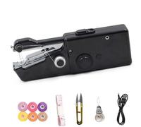 Portable Handheld Sewing Machine for Beginners, DIY Electric Cordless Fast Stitching Machine, Small Manual Handy Stitch Tool Travel, Quick Sew Mini Portable Electric Sewing Machine(Black Style,C)