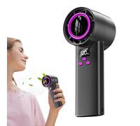 Portable Handheld Turbo Fan - Digital Display Rechargeable, Small Cooling Device 100 Speed Strong Airflow Turbo Blower with Quiet Compact Design High Performance Personal Cooling Gadget
