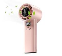 Portable Handheld Turbo Fan - Digital Display Rechargeable, Small Cooling Device 100 Speed Strong Airflow Turbo Blower with Quiet Compact Design High Performance Personal Cooling Gadget