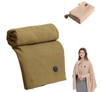 Portable Heated Blanket Shawl: Fast USB Heating, 3 Levels for Instant Warmth (Green,Without a power bank)