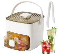 Portable Ice Cube Maker with Lid and Storage Box, Ice Cube Maker Machine, 48-Cube Easy Press Release Ice Trays for Freezer, BPA-Free Small Ice Maker Countertop for Whiskey, Coffee (White)