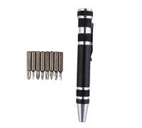 Portable in 1 Alluminio Stile della Penna cacciavite Multi-Strumento di precisione del Telefono Mobile Repair Tool Kit Set di cacciaviti Bit Nero