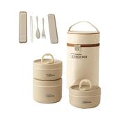 Portable Insulated Lunch Container Set,4 Tier Separate Stackable Stainless Steel Lunch Container with Insulated Lunchs Bag,Microwave Safe Leakproof Thermal Food Container for Work Picnics (White,3PCS)