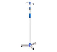 Portable IV Pole Stand with Wheels - Adjustable Height Stainless Steel IV Drip Stand for Hospital, Clinic, Home Care & Ambulance - Multiple Hooks, Rolling Medical Stand