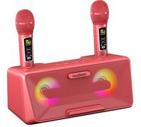 Portable Karaoke Machine for Kids & Adults - Best Birthday or w/Bluetooth Speakers, 2 Wireless Microphones, LED Lights, Tablet Holder, PA System & Karaoke Song Mode! (Pink)