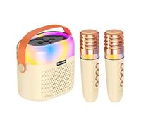 Portable Karaoke Machine, Kids Karaoke Speaker, 2 Wireless Microphones Speaker, Fun Singing System, Compact and Easy to Use, 1200mAh Battery, 12x7x13cm 4.72x2.76x5.12 inch, Parties