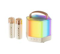 Portable Karaoke Machine, RGB Light Wireless Speaker with 2 Microphones, LED Party Sound System for Outdoor Camping, Home Use, Birthday Events, Picnics, Weddings, and Family Entertainment