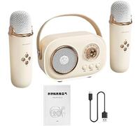 Portable Karaoke Speaker Microphone | Small Wireless Kids Karaoke Mic | Home Entertainment Speaker with Charging Cable | Fun Karaoke Mic for Women, Girls, & Family, Karaoke Speaker for Home Use