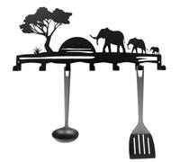 Portable Key Hanger - 7 Hooks Adhesive Metal Rack, Entryway Organizer Holder, Wall Mounted Storage Rack, Durable Space Saving Design | Practical Storage Solution For Front Door Kitchen Bathroom